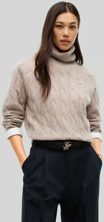 Tommy Hilfiger relaxed fit coltrui van pure wol - Foto 2