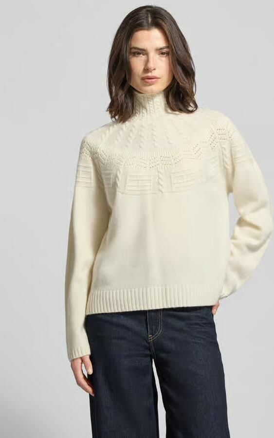 Tommy Hilfiger Relaxed fit coltrui van zuivere wol - Foto 2