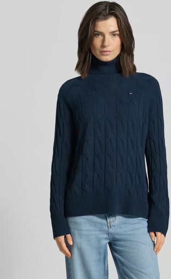 Tommy Hilfiger Coltrui SOFT WOOL CABLE ROLL-NK LS SWT met kabelpatroon van zuivere wol - Foto 6