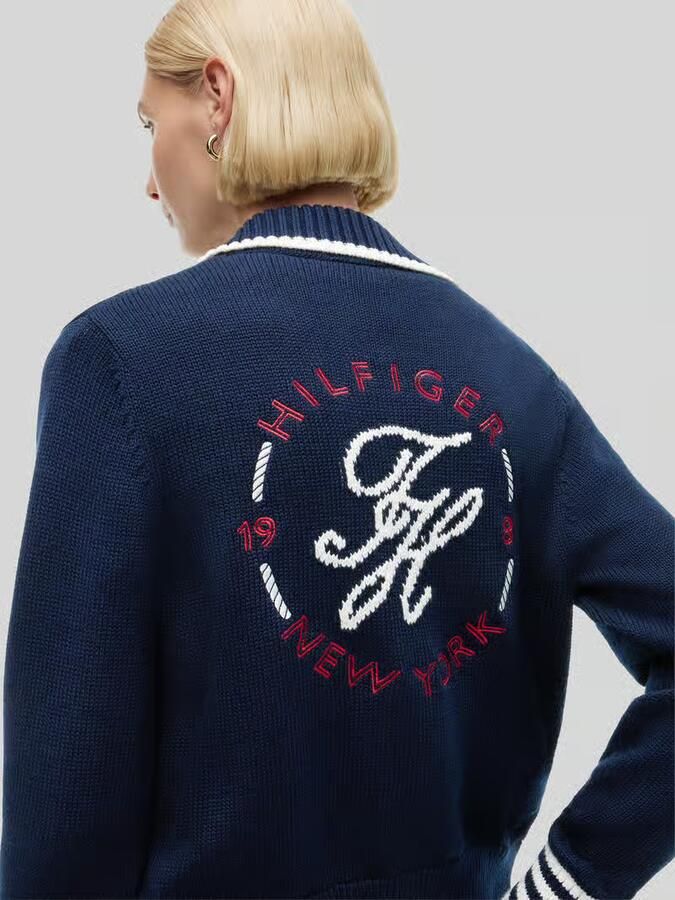 Tommy Hilfiger relaxed fit gebreid jack van puur katoen