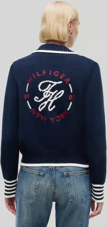 Tommy Hilfiger relaxed fit gebreid jack van puur katoen - Foto 3