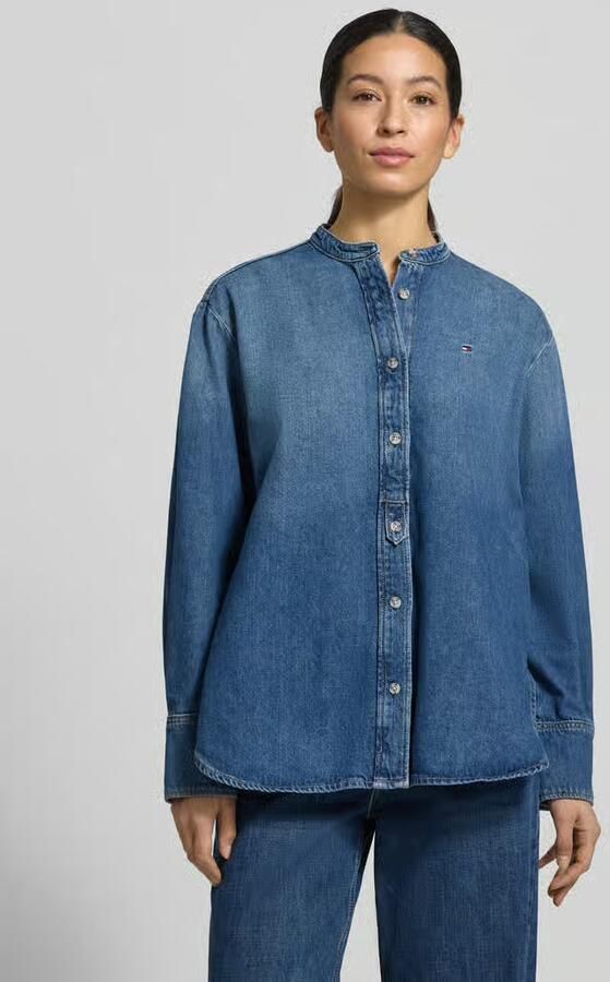 Tommy Hilfiger Relaxed fit jeansblouse van een mix van katoen en lyocell - Foto 3
