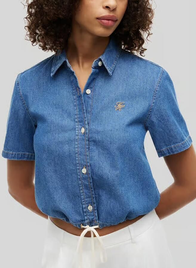 Tommy Hilfiger Relaxed fit jeansblouse van puur katoen