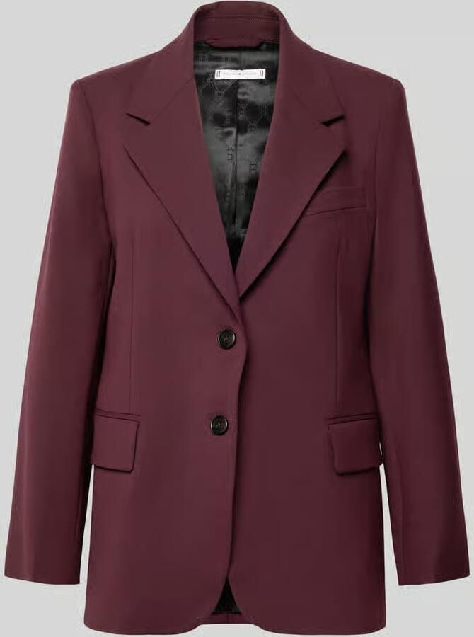 Tommy Hilfiger Relaxed fit korte blazer van wolmix - Foto 2
