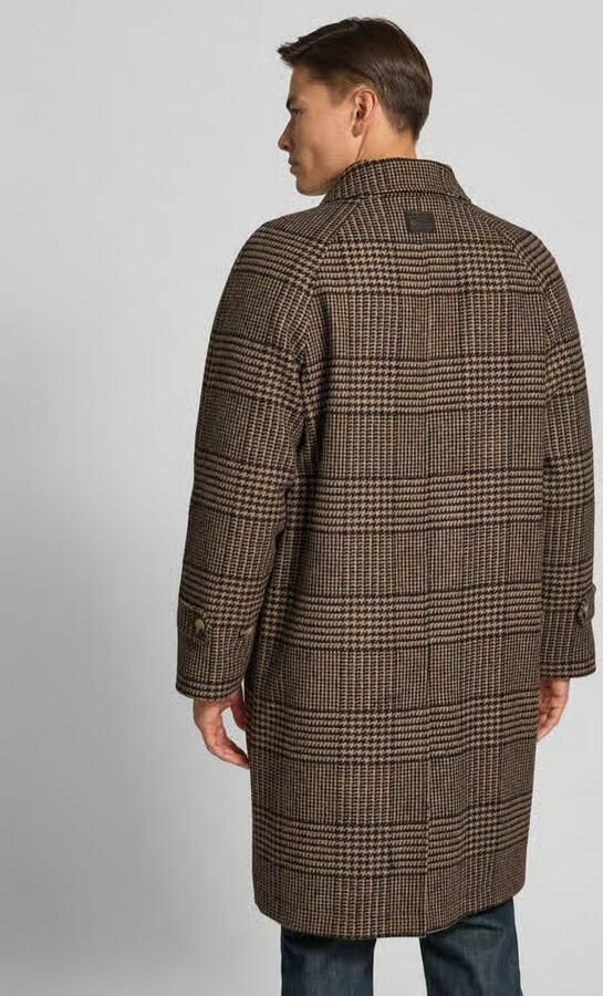 Tommy Hilfiger Relaxed fit lange wollen jas met blinde knoopsluiting