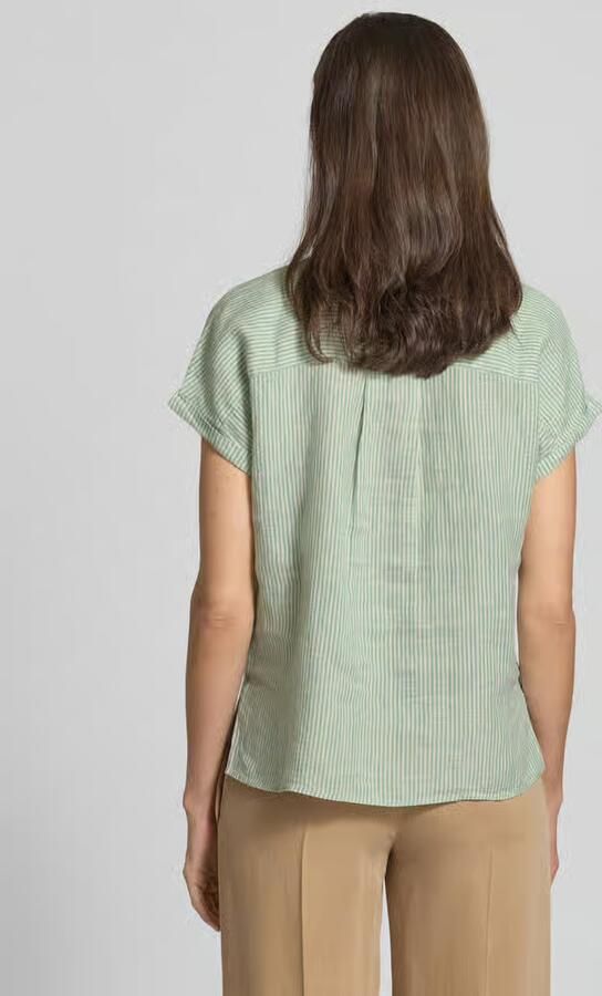 Tommy Hilfiger Relaxed fit linnen blouse met korte mouwen