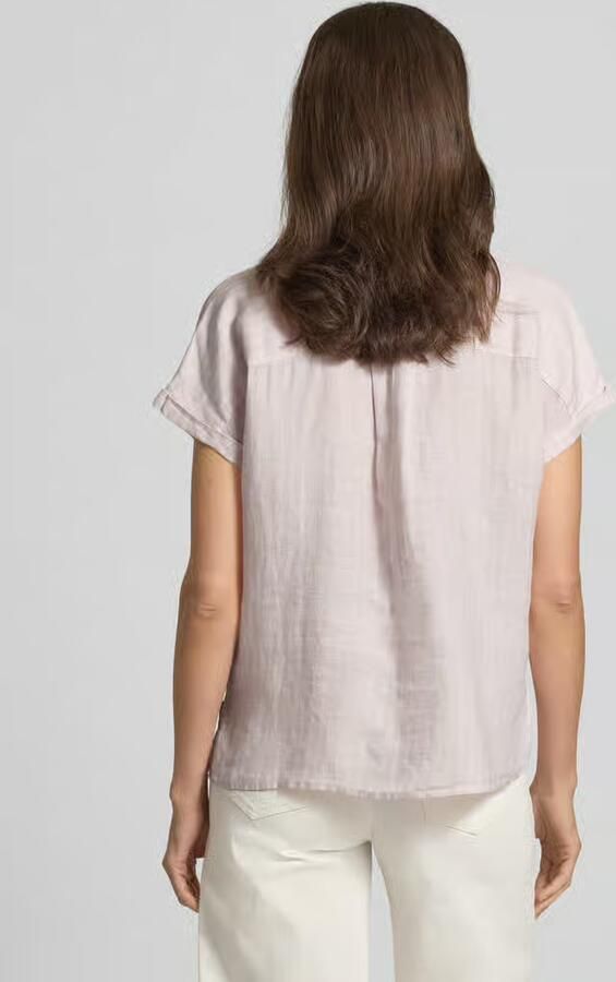Tommy Hilfiger Relaxed fit linnen blouse met korte mouwen