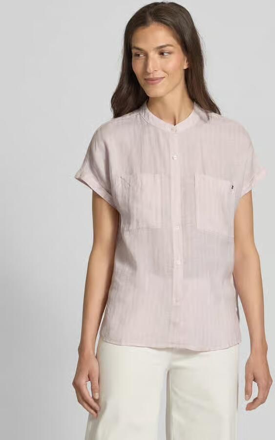 Tommy Hilfiger Relaxed fit linnen blouse met korte mouwen - Foto 2