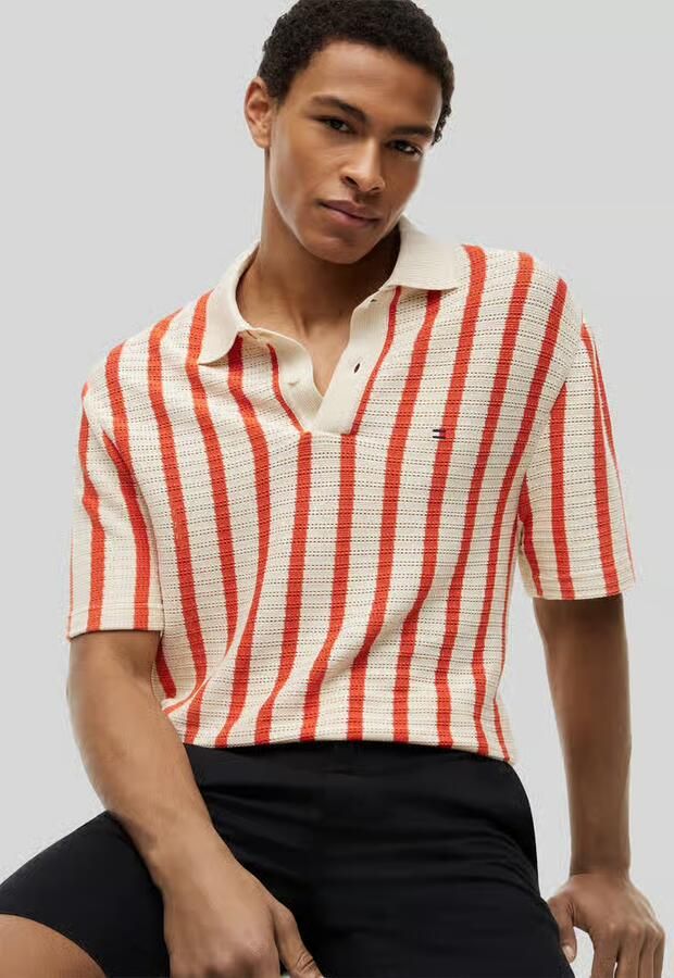 Tommy Hilfiger relaxed fit poloshirt van ajourtricot
