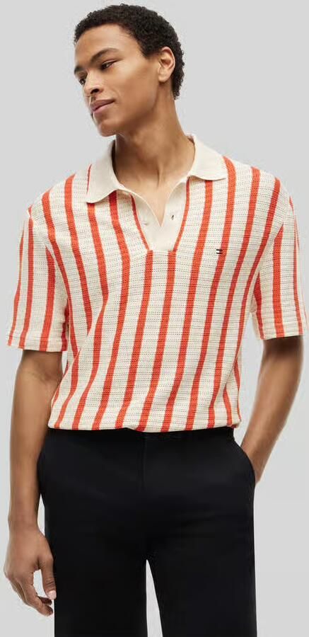 Tommy Hilfiger relaxed fit poloshirt van ajourtricot - Foto 2