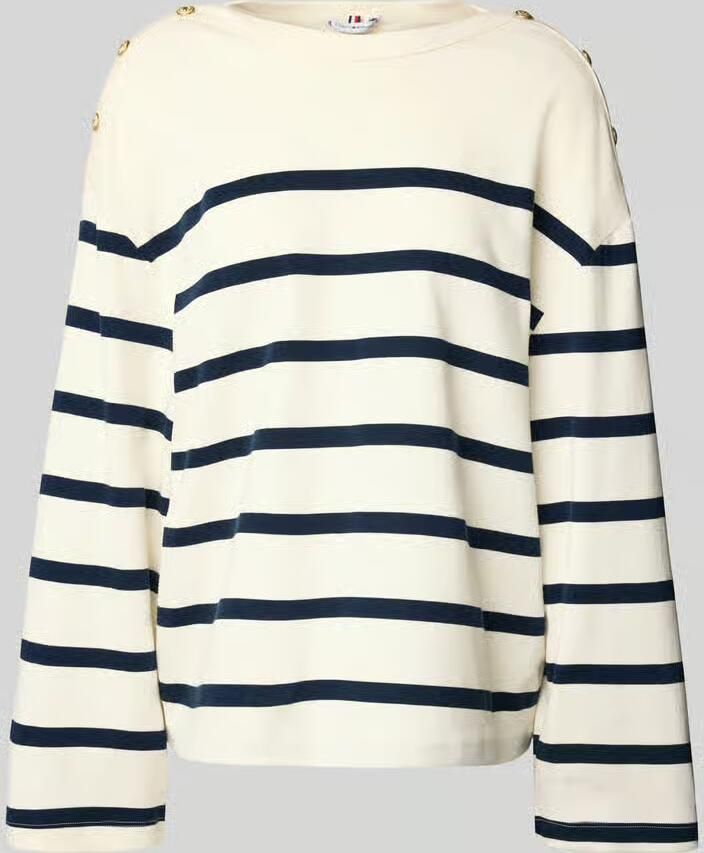 Tommy Hilfiger Shirt met lange mouwen LWK GOLD BUTTON BOAT-NK LS TEE - Foto 5
