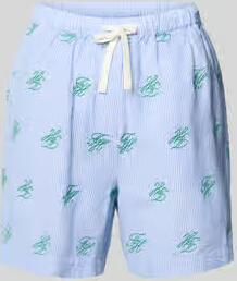 Tommy Hilfiger relaxed fit short met gestikt logo van linnenmix - Foto 5
