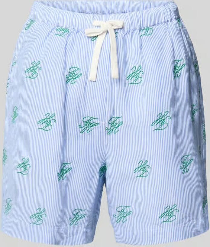 Tommy Hilfiger relaxed fit short met gestikt logo van linnenmix - Foto 6