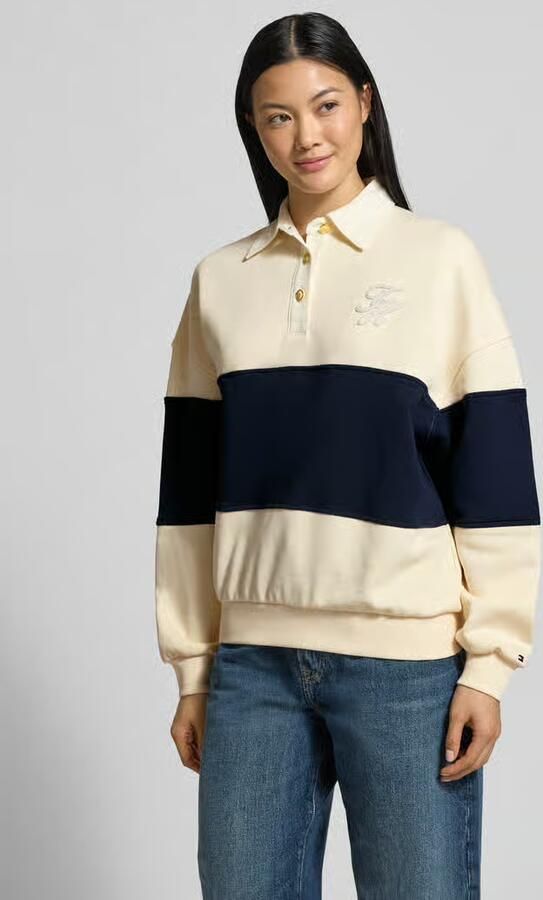 TOMMY HILFIGER Dames Truien & Vesten Gold Btn Rugby Fleece Swtsrt Multi - Foto 11