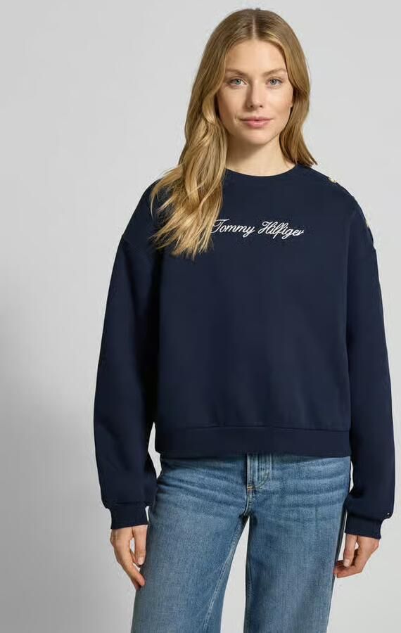 Tommy Hilfiger Sweaters GOLD BTN SCRIPT FLEECE SWTSRT - Foto 2
