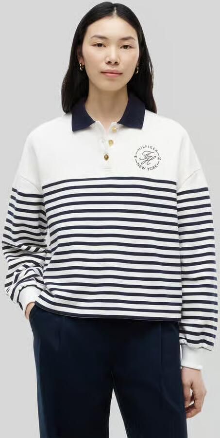 Tommy Hilfiger relaxed fit sweatshirt van puur katoen met knopen - Foto 2