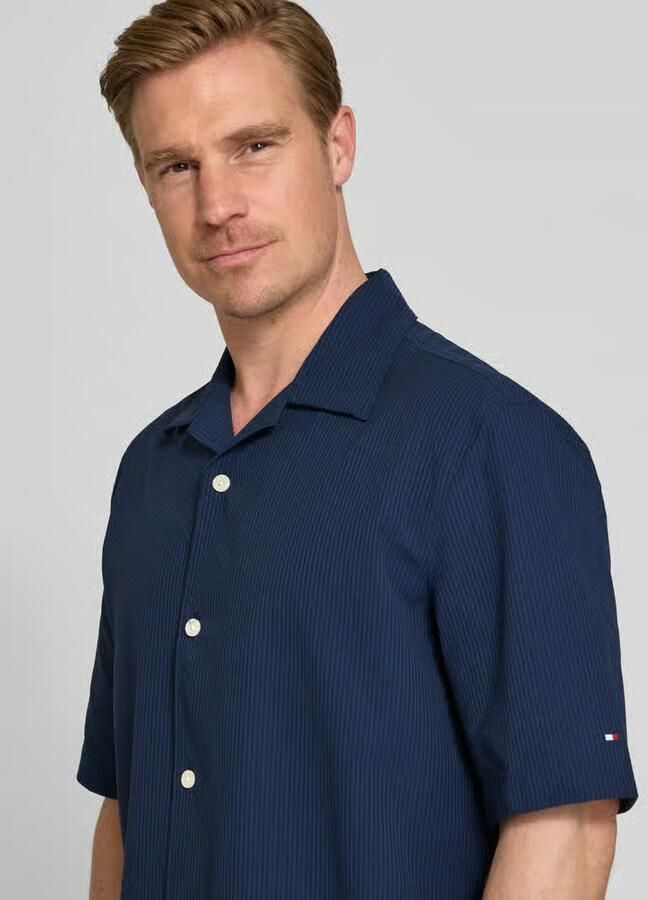 Tommy Hilfiger relaxed fit vrijetijdsoverhemd van seersucker-materiaal