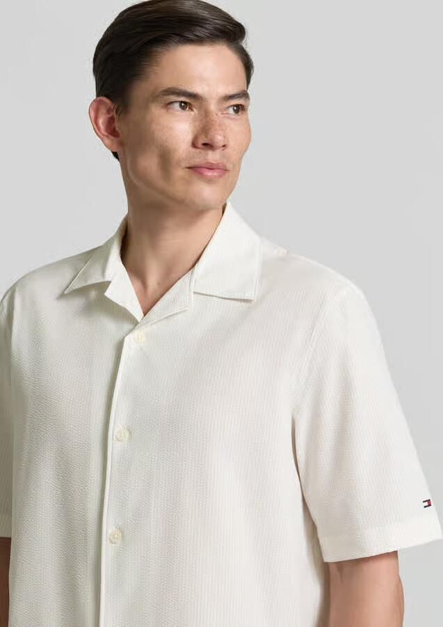 Tommy Hilfiger relaxed fit vrijetijdsoverhemd van seersucker-materiaal