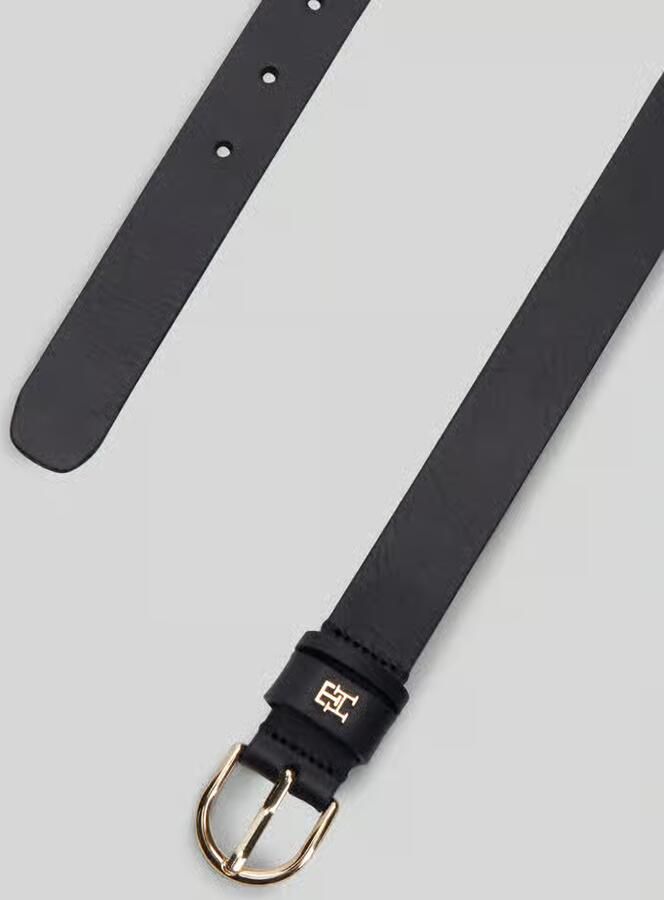 Tommy Hilfiger Leren riem ESSENTIAL EFFORTLESS 2.5 GOLD Logo-embleem zachte haptiek ovale eenvoudige pin sluiting