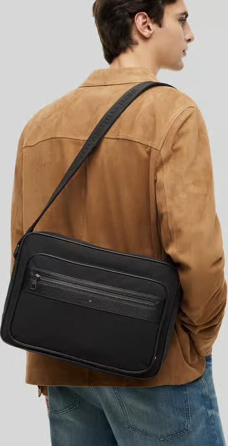 Tommy Hilfiger schoudertas met labelopschrift model 'TH REPREVE MESSENGER' - Foto 2