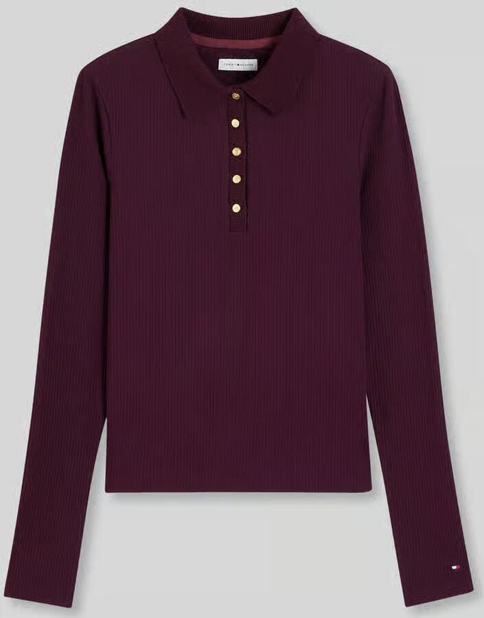 Tommy Hilfiger Shirt met lange mouwen met ribstructuur model 'D-POLO-1 1'