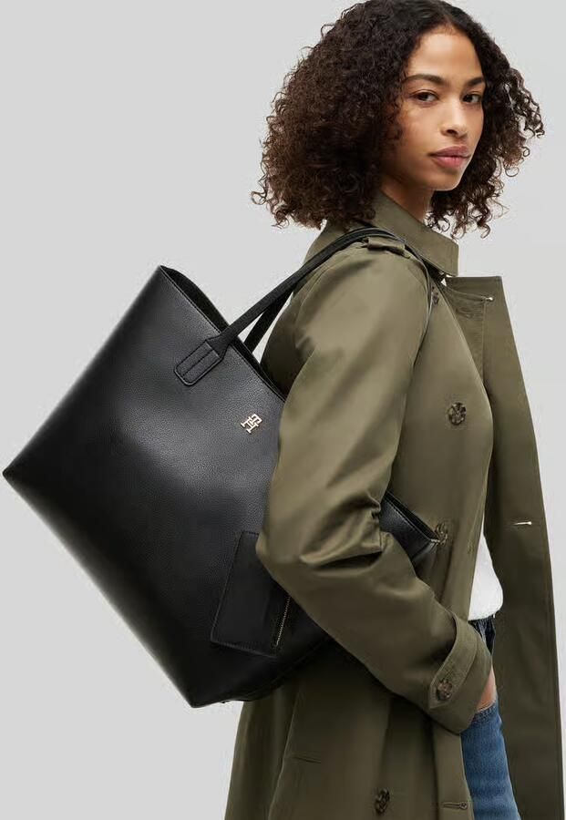 Tommy Hilfiger Shopper met ritsvak en hanger voor kleinigheden - Foto 2