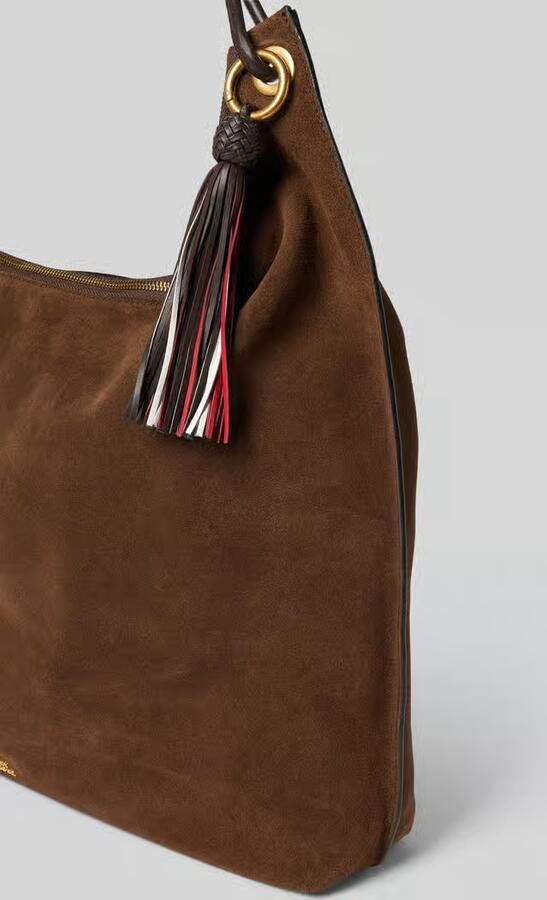 Tommy Hilfiger Shopper van echt rundleernappa model 'STATEMENT LEATHER HOBO'