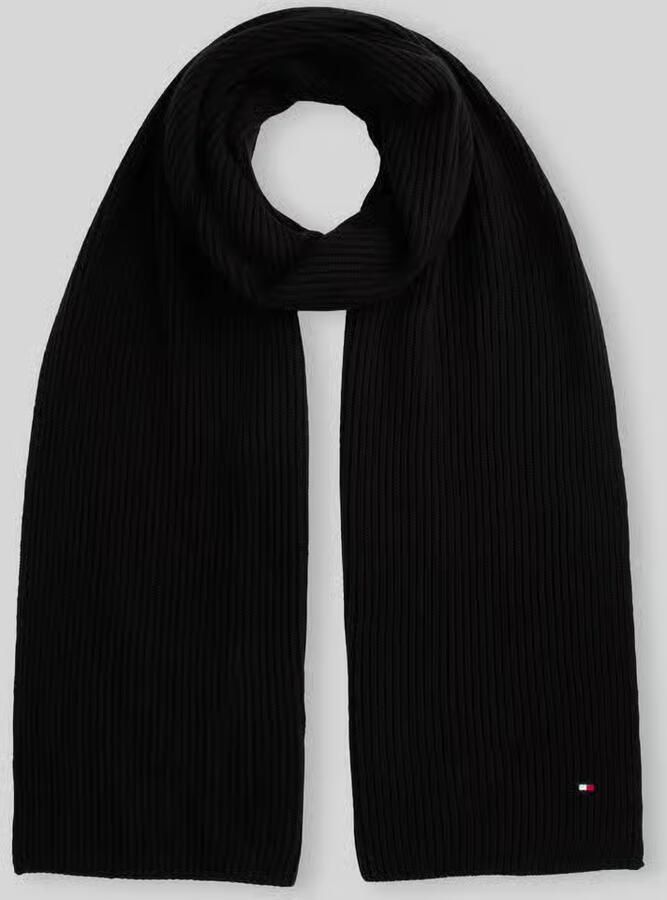 Tommy Hilfiger Gebreide sjaal TH FLAG PIMA COTTON CASH SCARF met logo-borduring met kasjmiergehalte unisex - Foto 8
