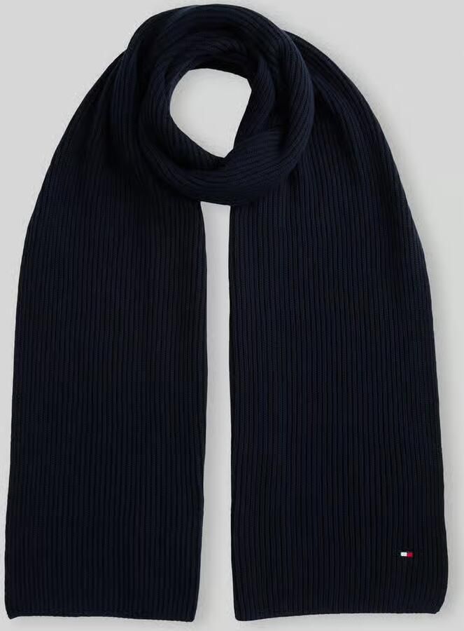 Tommy Hilfiger Gebreide sjaal TH FLAG PIMA COTTON CASH SCARF met logo-borduring met kasjmiergehalte unisex - Foto 4