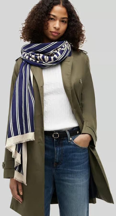 Tommy Hilfiger Sjaal van mix van modal en katoen met logo-opschrift - Foto 2