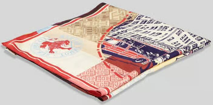 Tommy Hilfiger Sjaal van pure zijde met all-over print - Foto 2