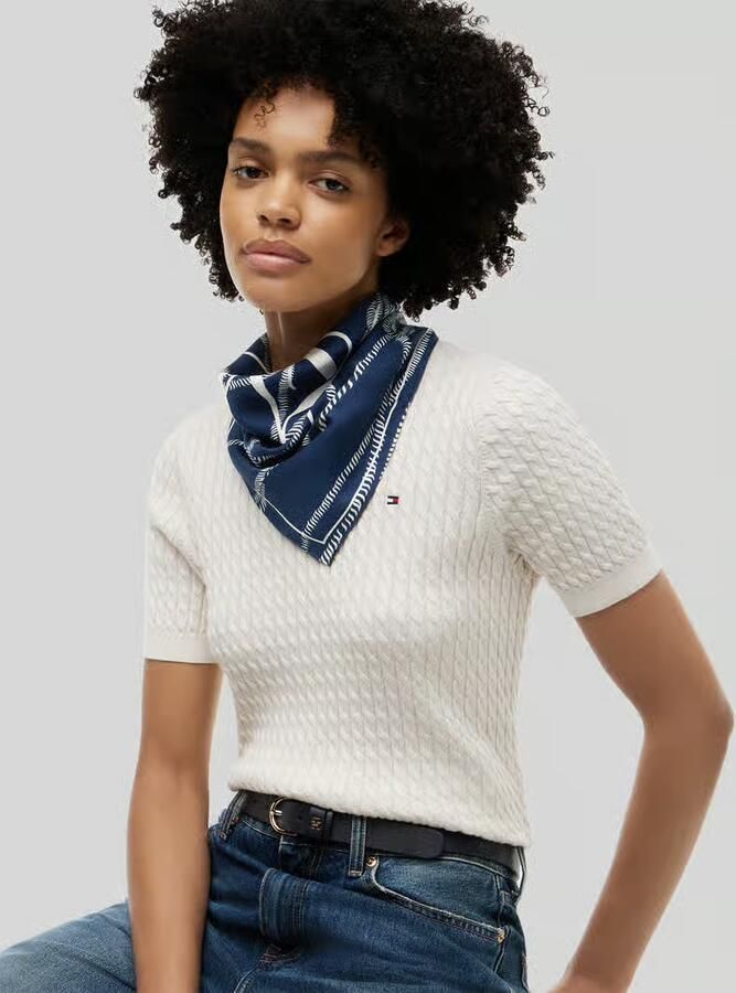 Tommy Hilfiger Sjaal van pure zijde met logoprint - Foto 2