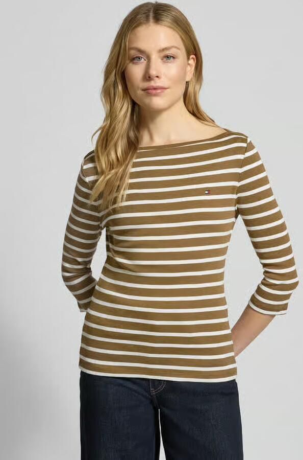 TOMMY HILFIGER Dames Tops & T-shirts Slim Cody Boat-nk 3 4slv Khaki - Foto 6