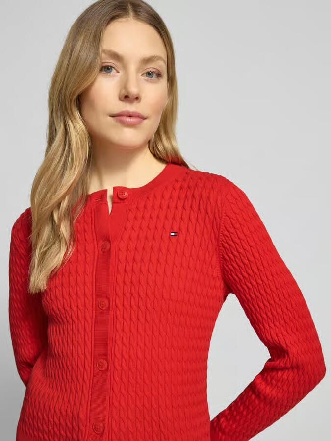 Tommy Hilfiger slim fit gebreid jack van puur katoen