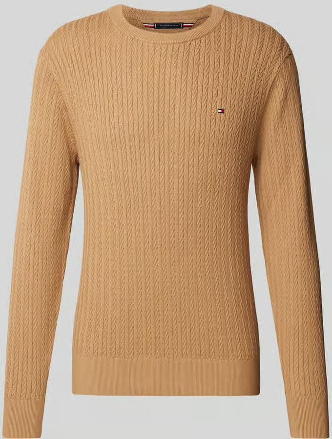 Tommy Hilfiger Bruine Crewneck Sweater Visgraatpatroon Brown Heren - Foto 2