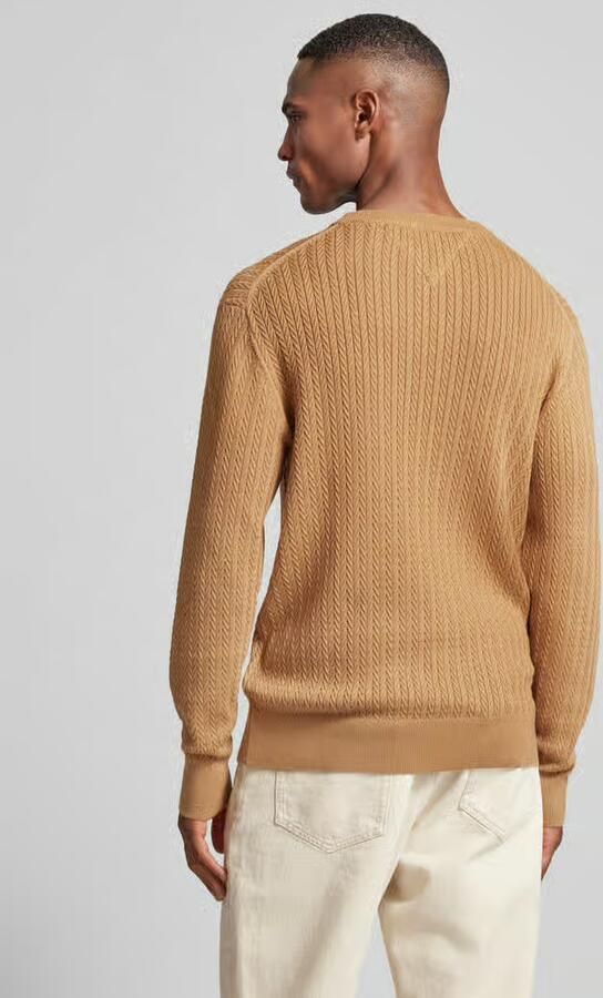 Tommy Hilfiger Bruine Crewneck Sweater Visgraatpatroon Brown Heren - Foto 3
