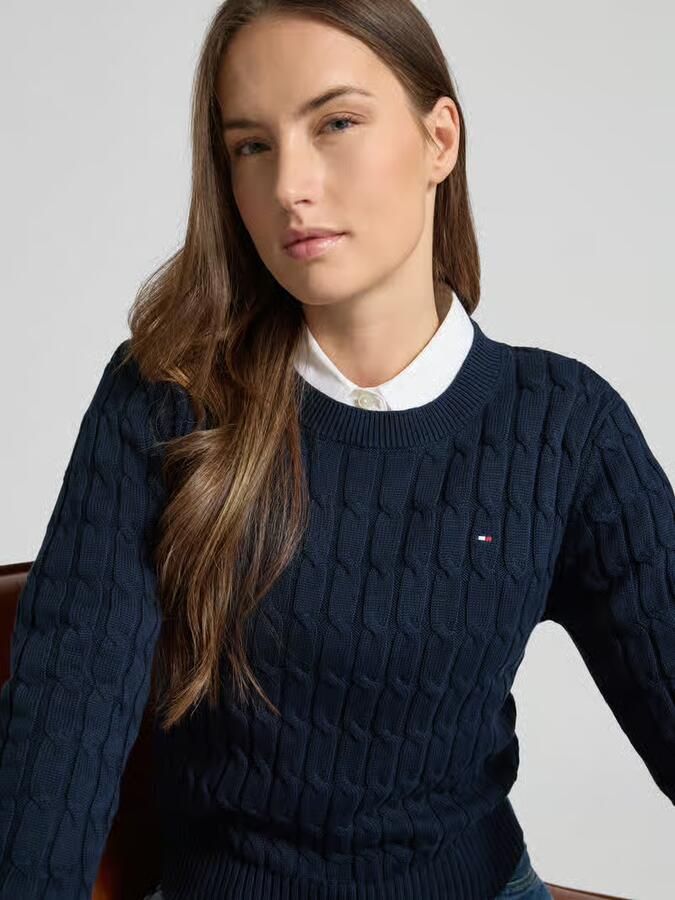 Tommy Hilfiger Slim fit gebreide pullover van puur katoen - Foto 2