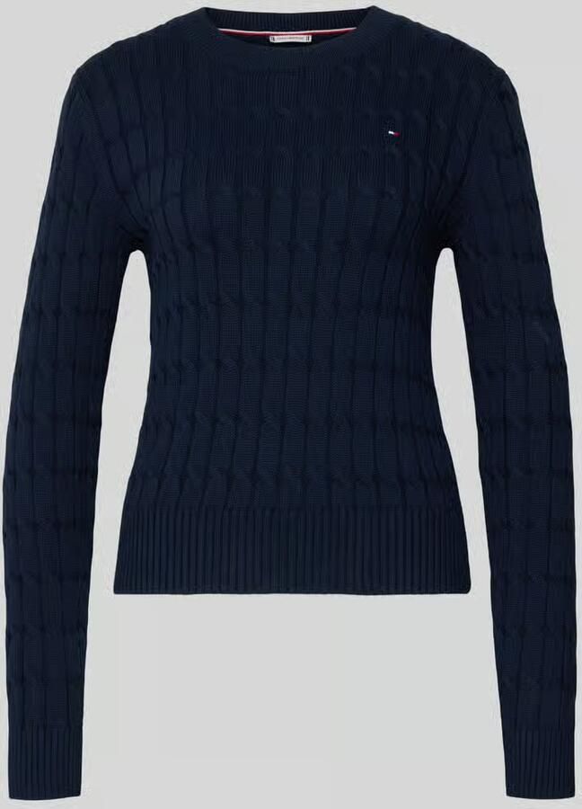 Tommy Hilfiger Slim fit gebreide pullover van puur katoen