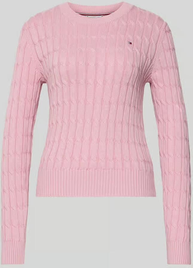 Tommy Hilfiger Slim fit gebreide pullover van puur katoen