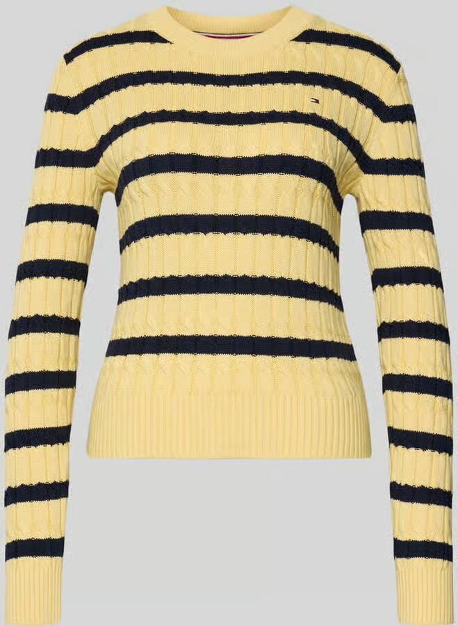 Tommy Hilfiger Slim fit gebreide pullover van puur katoen