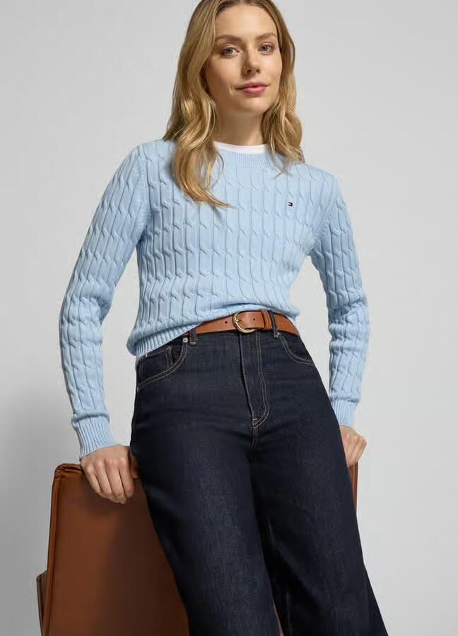 Tommy Hilfiger Slim fit gebreide pullover van puur katoen - Foto 2