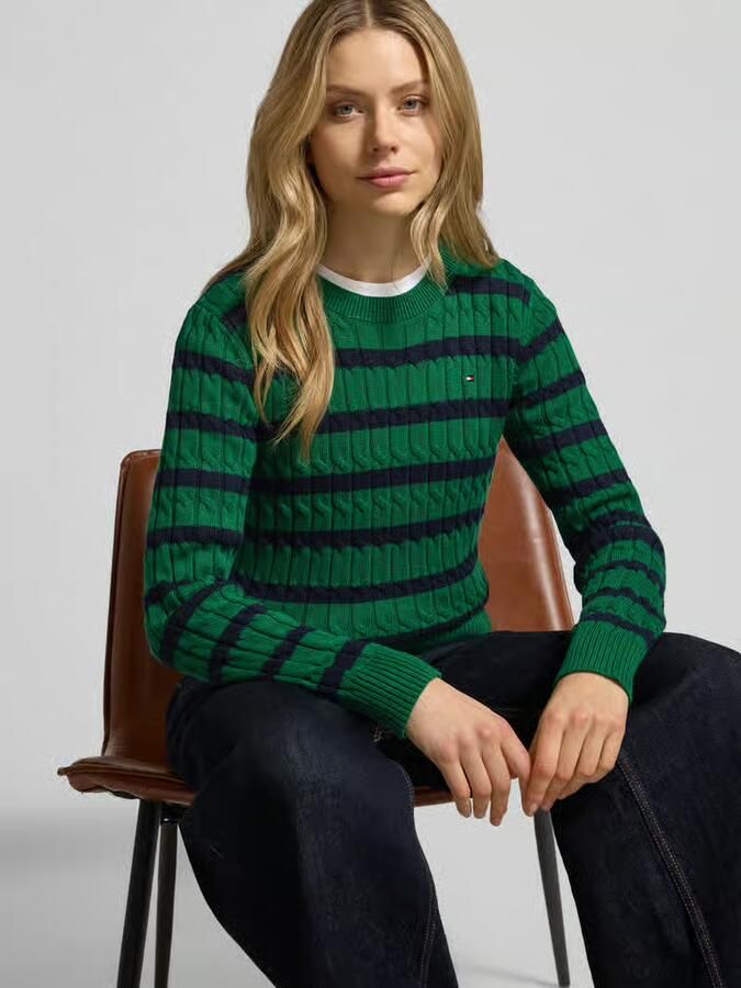 Tommy Hilfiger Slim fit gebreide pullover van puur katoen - Foto 2