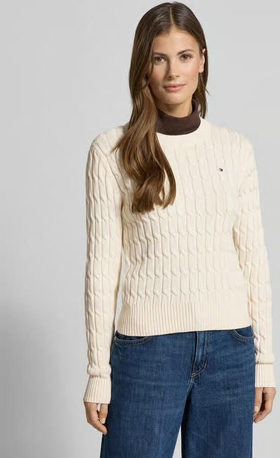 TOMMY HILFIGER Dames Truien & Vesten Co Cable Mid Gg C-nk Ls Swt Creme - Foto 9