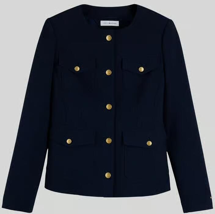 Tommy Hilfiger Slim fit korte blazer met viscose