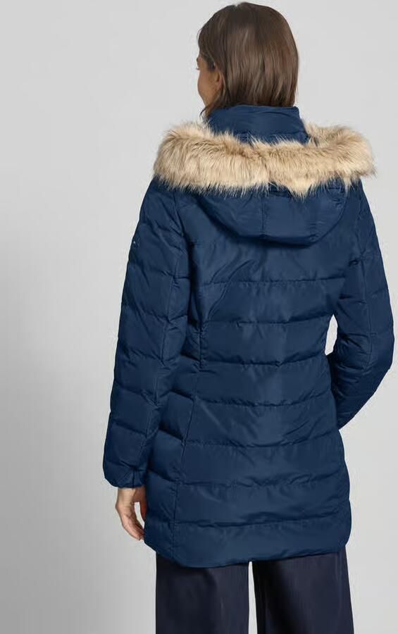 Tommy Hilfiger Slim fit lange donsjas met afneembaar imitatiebont