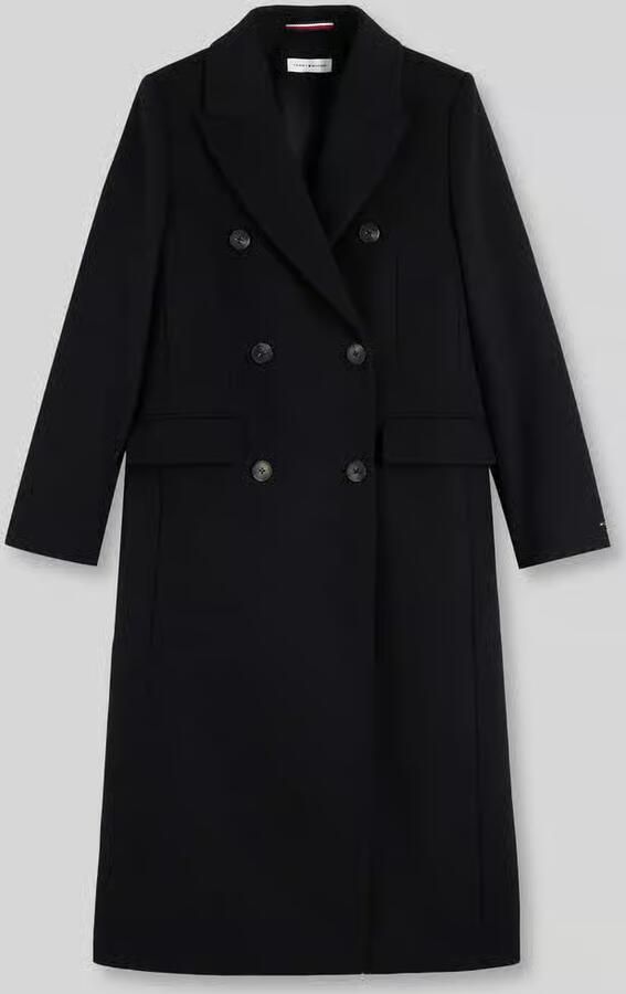 Tommy Hilfiger Slim fit lange jas van wolmix