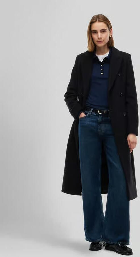 Tommy Hilfiger Slim fit lange jas van wolmix - Foto 2