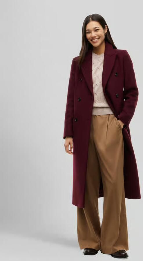Tommy Hilfiger Slim fit lange jas van wolmix - Foto 2