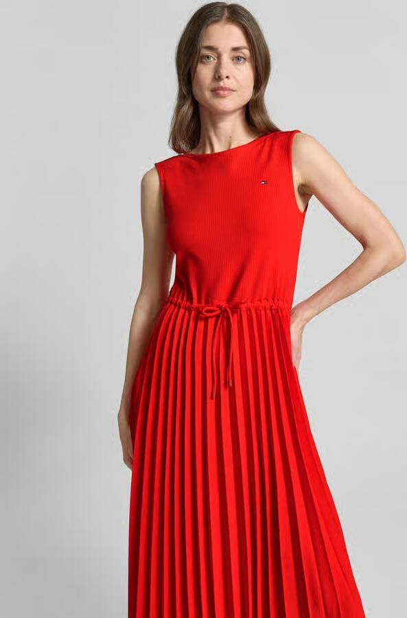 Tommy Hilfiger slim fit midi-jurk van viscosemix - Foto 2