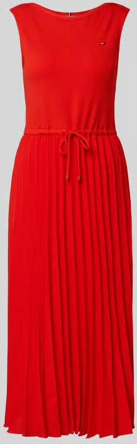 Tommy Hilfiger slim fit midi-jurk van viscosemix - Foto 3